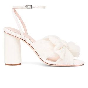 Loeffler Randall Women's Camellia Bow High Heel Sandals Size 7 in Pearl